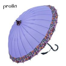 Prolla 復古圓面桐花直傘  特殊傘架 客家桐花 抗UV防風晴雨傘