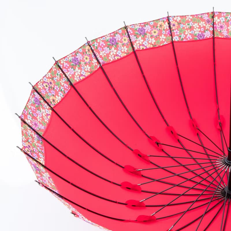 Prolla 復古圓面桐花直傘  特殊傘架 客家桐花 抗UV防風晴雨傘