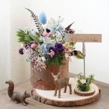 【木製系列】百花齊放永生花名片夾木座