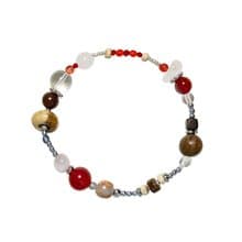 Wood Brick Gemstone Bracelet 050