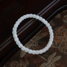 天然和田玉羊脂玉手鏈老型珠手鏈脂份好 越帶越油潤
