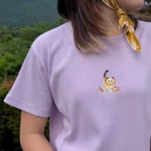 刺繡 Mini Tee : Cat with toys 貓與玩具