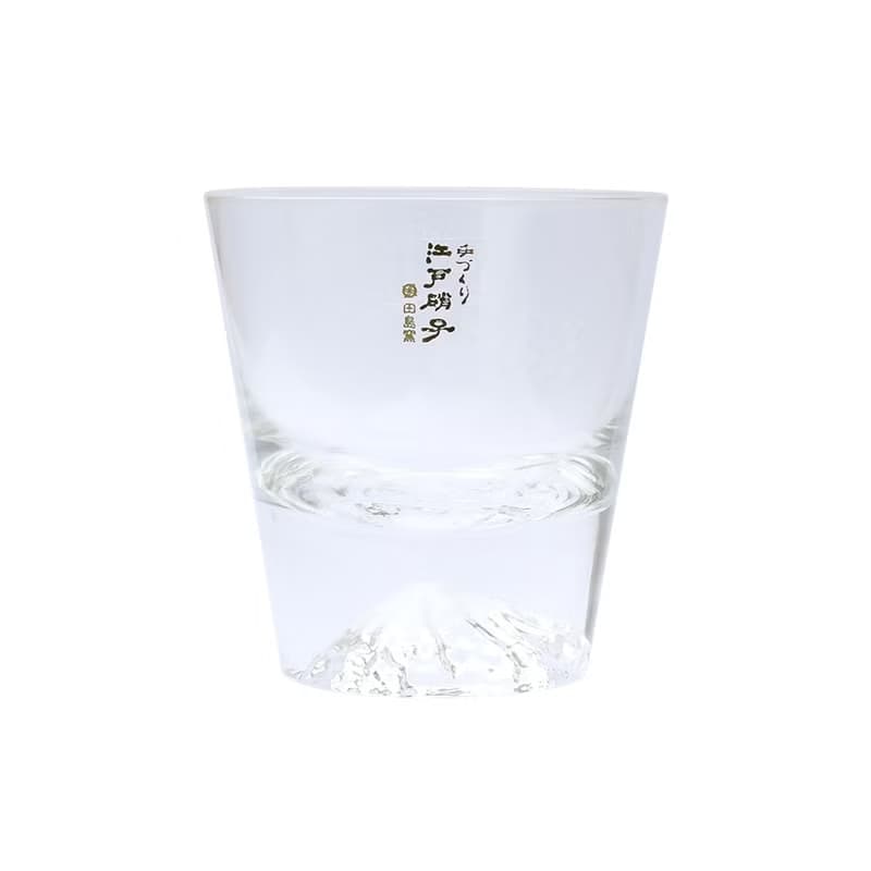 【質感禮物】日本田島硝子 日本製富士山雕花威士忌杯-花火