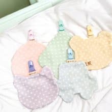 日本紗布-5款可選。可愛波點。附夾雙面純棉布手帕。可繡名字