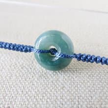 本命年【歲歲平安】飄花意境棉平安扣翡翠絲光編織手鍊*SW36*開運