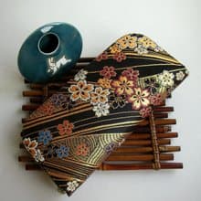京西陣金襴錦織【青海波小櫻】-長夾/皮夾/零錢包/