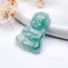 冰藍水翡翠Q版釋迦摩尼佛吊飾 | 天然玉翡翠A貨