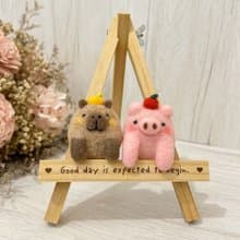 口袋小動物 蘋安小豬 吉祥小水豚 羊毛氈別針 胸針 療癒 送禮