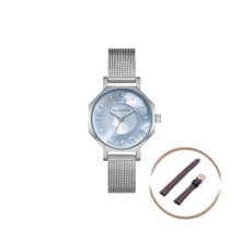 Volare Mother Of Pearl 珍珠粉藍色鋼帶手錶 28mm