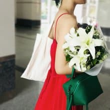 Cubic Cross Body Bag 皮革斜背/手提小方包 - green color