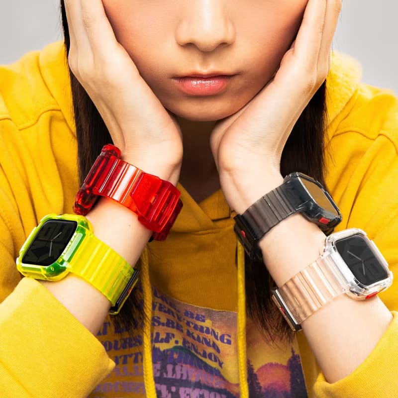 Apple Watch 45/44mm Saido 街頭潮流一體成形錶帶-紅色