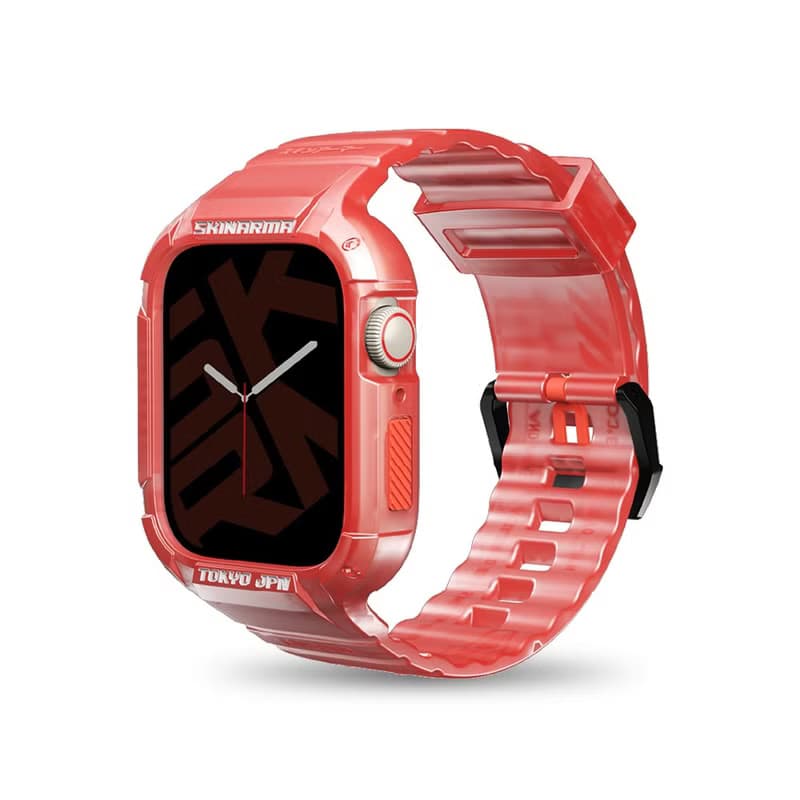 Apple Watch 45/44mm Saido 街頭潮流一體成形錶帶-紅色