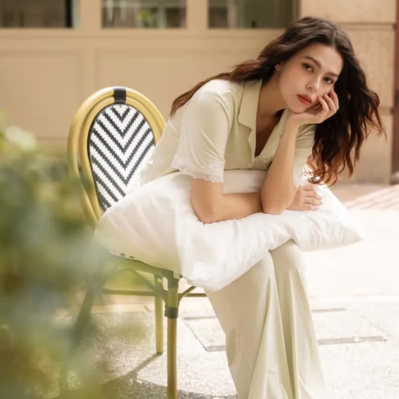 夏綠蒂白日夢 水柔棉蕾絲短袖長褲