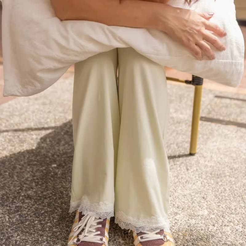 夏綠蒂白日夢 水柔棉蕾絲短袖長褲