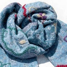 水煮羊毛披肩/針織圍巾/刺繡圍巾/羊絨披巾/喀什米爾Cashmere-花