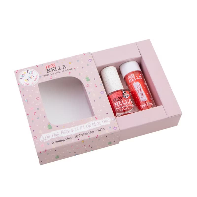 英國【Miss NELLA】兒童水性彩妝糖果罐系列2入組-口紅糖