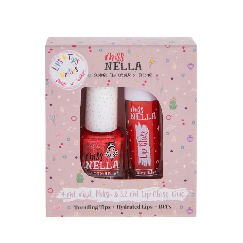 英國【Miss NELLA】兒童水性彩妝糖果罐系列2入組-口紅糖