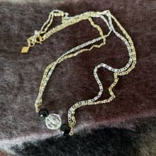 -古董金銀雙色迴紋針串珠項鍊 SARAH COVENTRY  N227