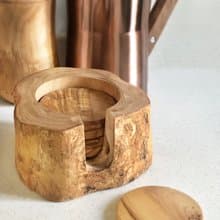 手工橄欖木杯墊套裝擺件