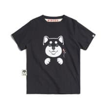 江戶勝 日系 童裝 黑丸賣萌微笑短袖T恤(黑色)#上衣#勝太郎