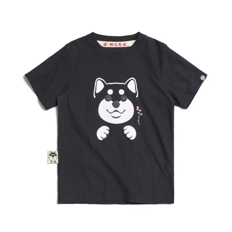 江戶勝 日系 童裝 黑丸賣萌微笑短袖T恤(黑色)#上衣#勝太郎