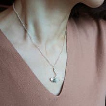 ginkgo necklace_銀杏項鍊 禮物推薦 女朋友 葉子 植物 秋天 情人