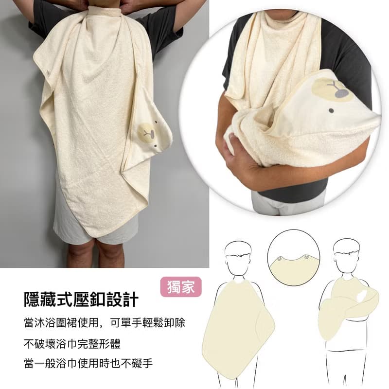 新生兒連帽圍裙浴巾