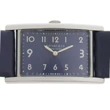 【日本直送】ティファニー TIFFANY&Co. イーストウエスト 腕時計 SS × 型押しレザー クオーツ アナログ表示 グレー文字盤 レディース【中古】