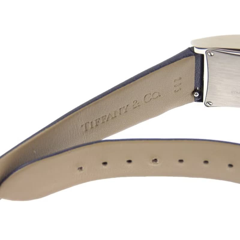 【日本直送】ティファニー TIFFANY&Co. イーストウエスト 腕時計 SS × 型押しレザー クオーツ アナログ表示 グレー文字盤 レディース【中古】