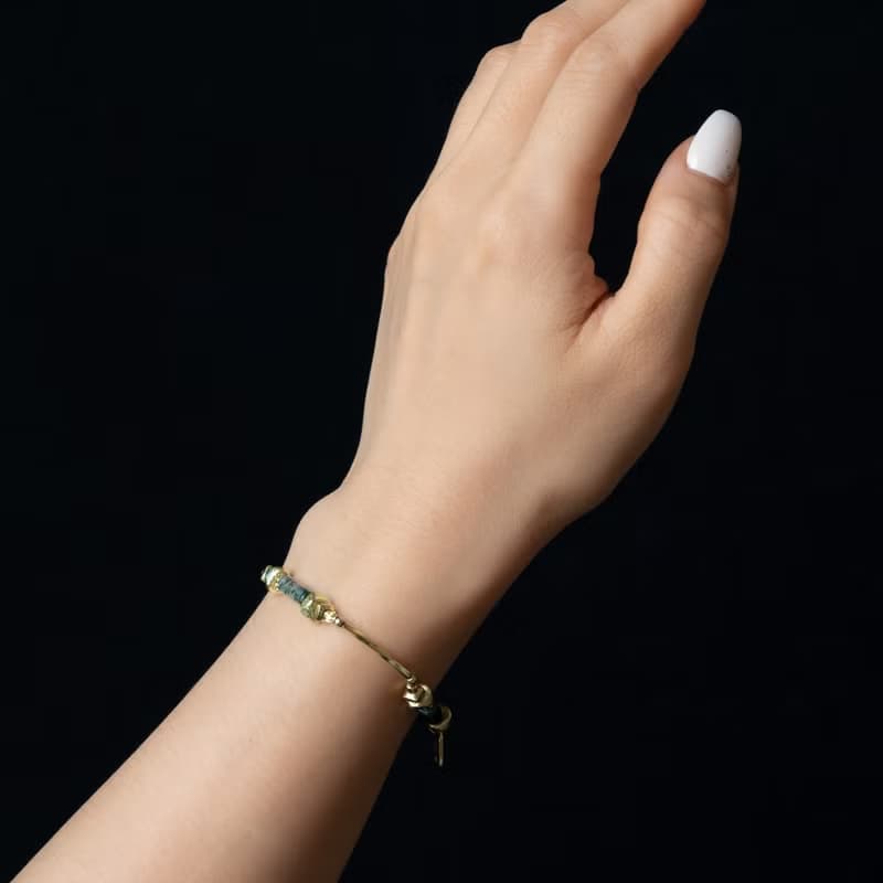 盧森堡假期 I 海藻玉黃銅手鍊 C1627