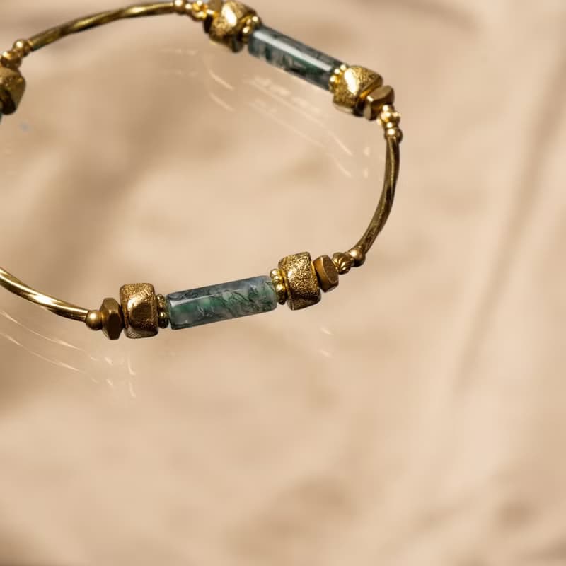 盧森堡假期 I 海藻玉黃銅手鍊 C1627
