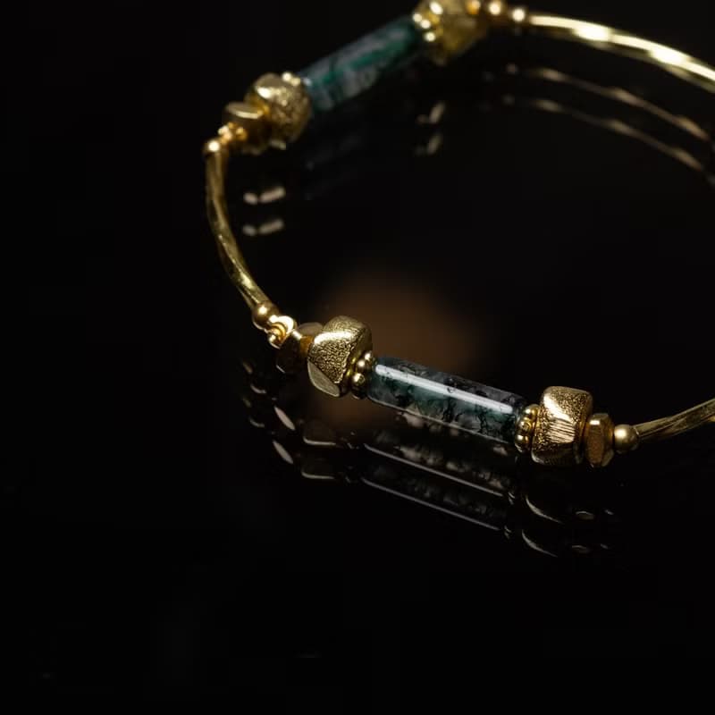 盧森堡假期 I 海藻玉黃銅手鍊 C1627