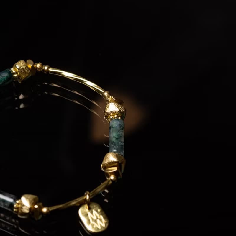 盧森堡假期 I 海藻玉黃銅手鍊 C1627