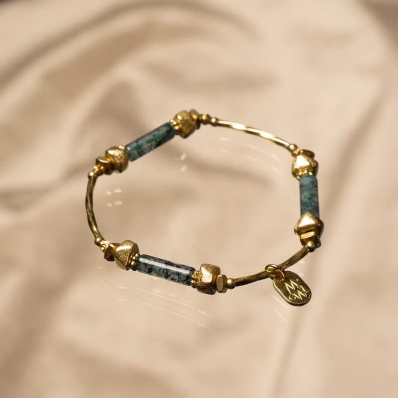 盧森堡假期 I 海藻玉黃銅手鍊 C1627