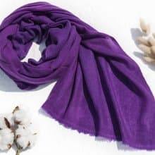 喀什米爾Cashmere/羊絨圍巾/純羊毛圍巾披巾/戒指絨披肩-混合紫色