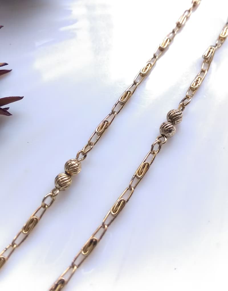 【西洋古董飾品】迴紋針 細版 項鍊 長鍊