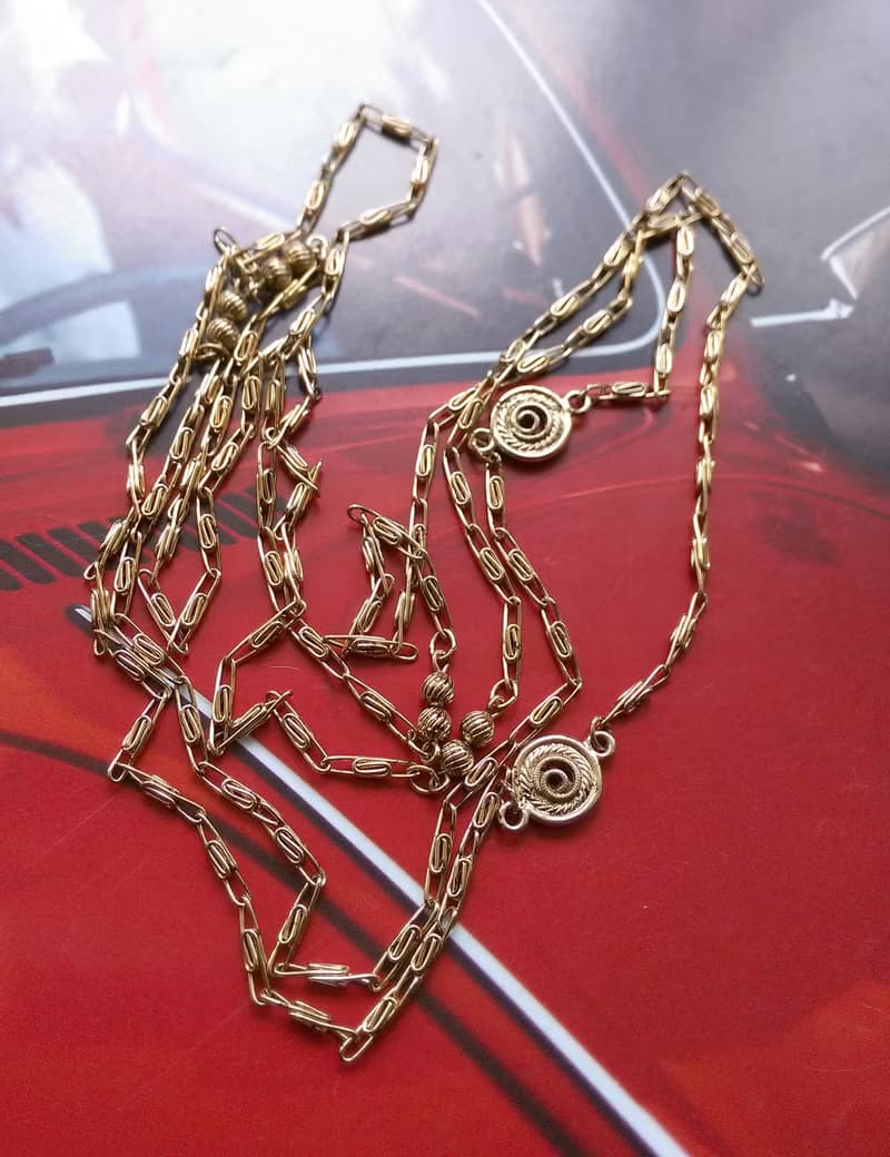 【西洋古董飾品】迴紋針 細版 項鍊 長鍊