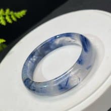 高品質 藍晶石手鐲 53MM 冰透星光閃片 六月療愈冷靜溝通能量湧動