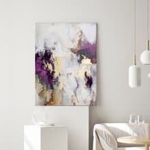 Pink Gold Painting | Purple Gold Abstract canvas | Purple Gold Art | Pink Flow 2