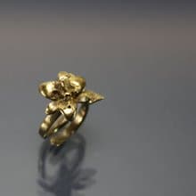 花系列-百合花開口黃銅戒