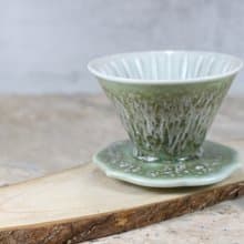 【送禮好物】青苔綠 50度角 自然釉咖啡濾杯 鶯歌燒 台灣綠工藝