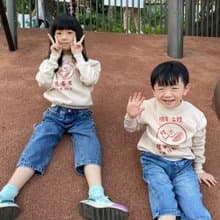 圓領加絨大學T-雞蛋糕 / 限量發行~男女同款中性 情侶裝 親子裝