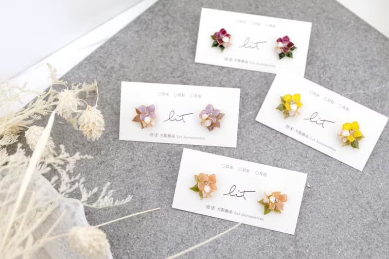 耳針x耳夾水晶花_花花人生_光點飾品