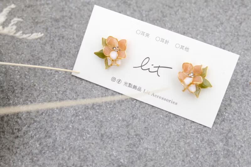 耳針x耳夾水晶花_花花人生_光點飾品