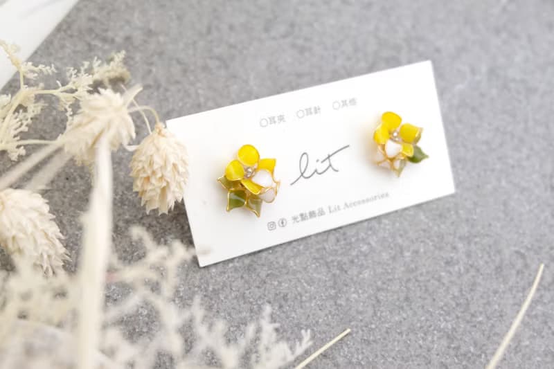 耳針x耳夾水晶花_花花人生_光點飾品