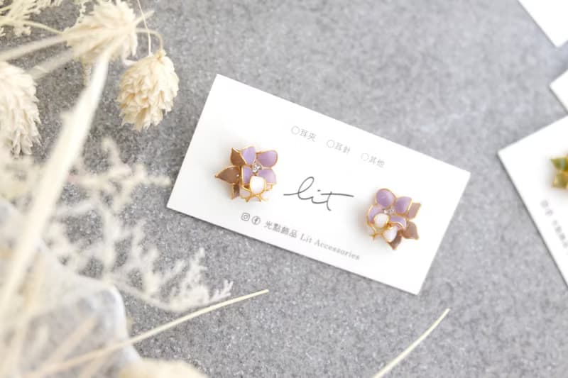 耳針x耳夾水晶花_花花人生_光點飾品