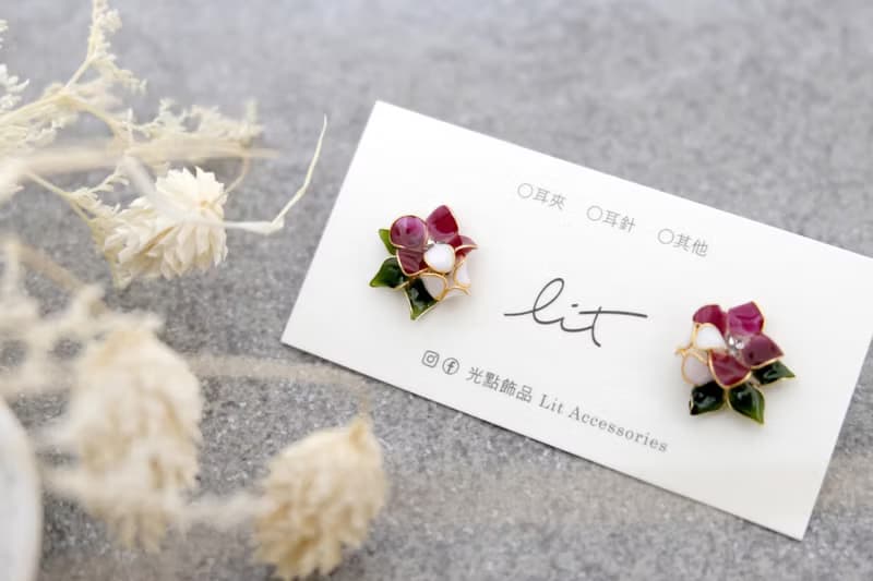耳針x耳夾水晶花_花花人生_光點飾品