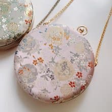 粉紅石榴花小圓包 - 可手拿 / 斜揹/ 婚禮姊妹禮物