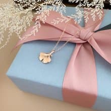 【精緻禮盒】玫瑰金銀杏葉項鍊 # 925純銀 溫柔 可愛