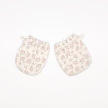 【Deux Filles有機棉】新生兒/嬰兒手套-粉枝葉